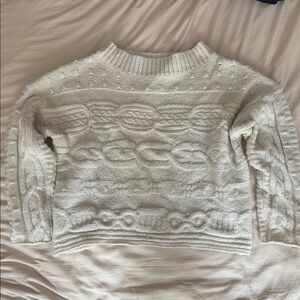 Vine & Love Cream Cable Knit Sweater